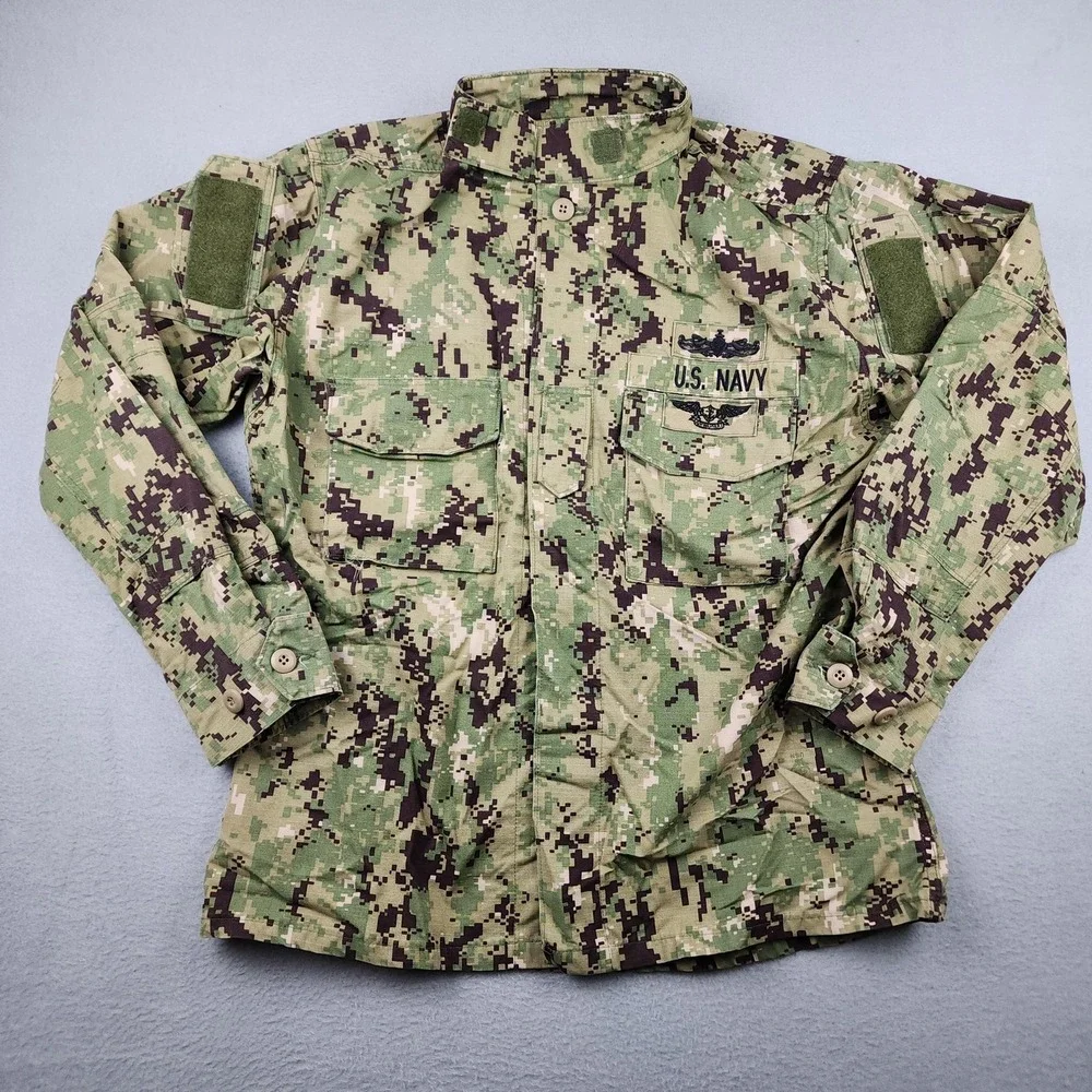 US Navy Blouse Medium Reg Working Uniform Type III NWU Green Camo Top Golden Mfg